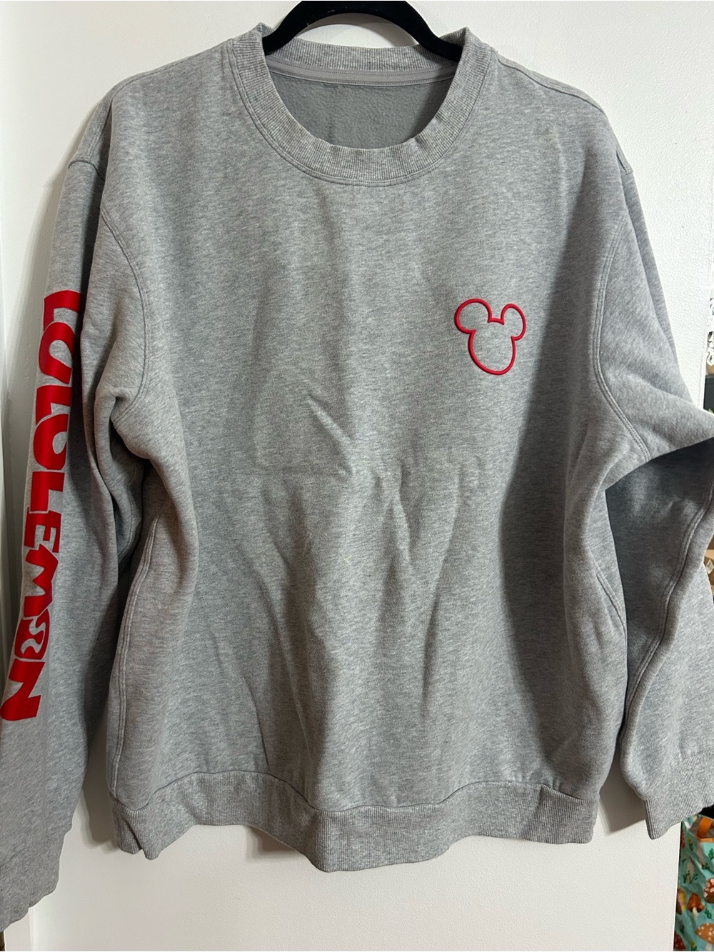 lululemon athletica Gray Sweatshirt with Red Logo